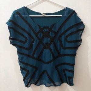 Blue Short Sleeved Blouse